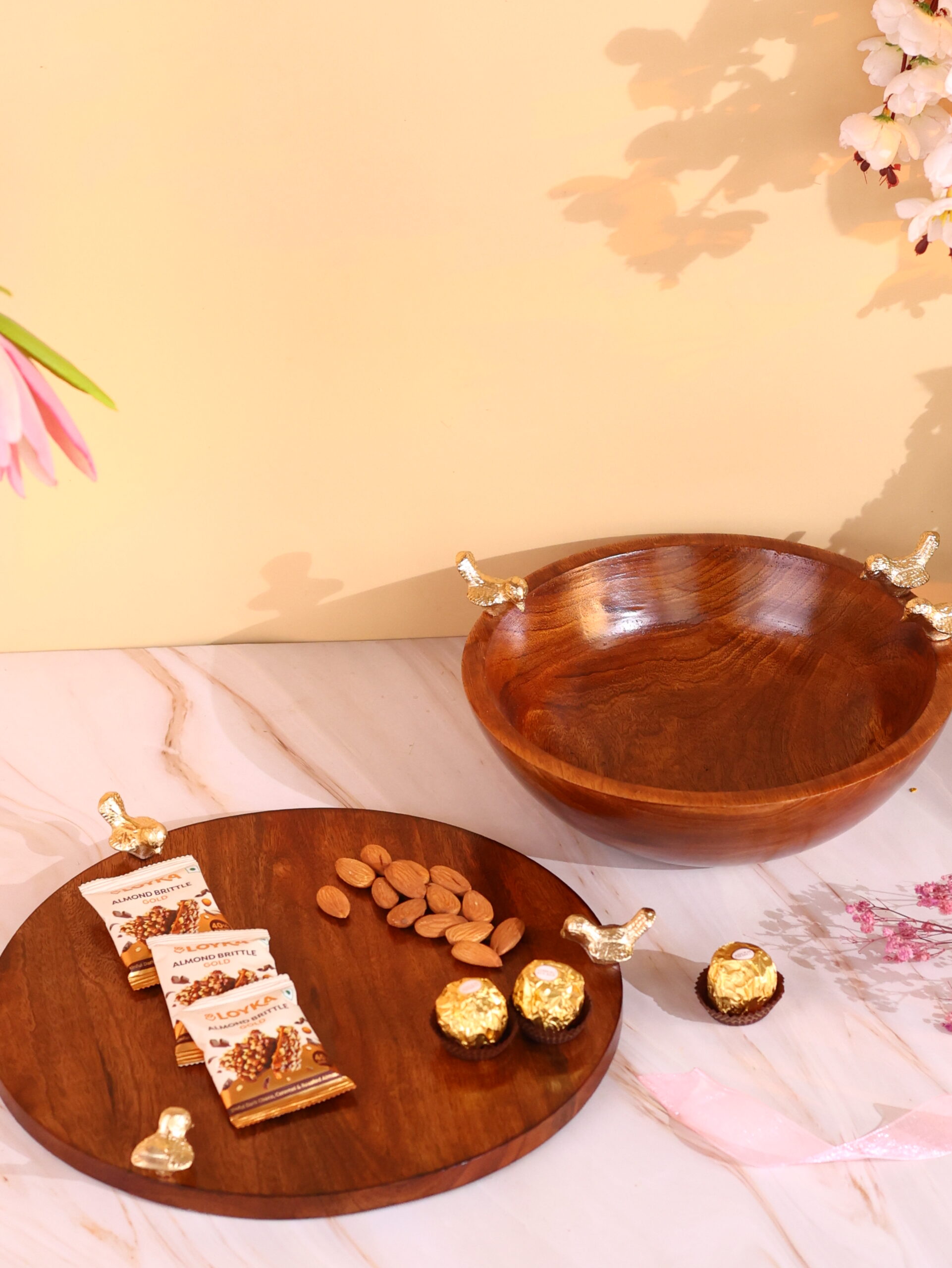 The Rustic Serve Set – Mango Wood Platter & Bowl